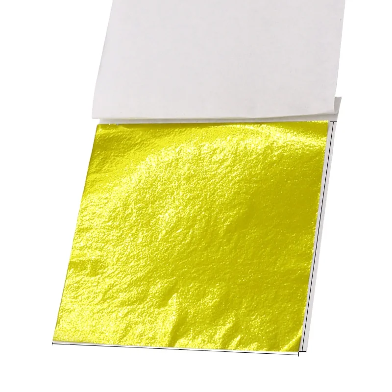 8 x 8.5 cm Yellow Taiwan Imitation Gold Leaf Foil Sheets for Home Furniture Art Craft Nail Decoration Gilding Paper