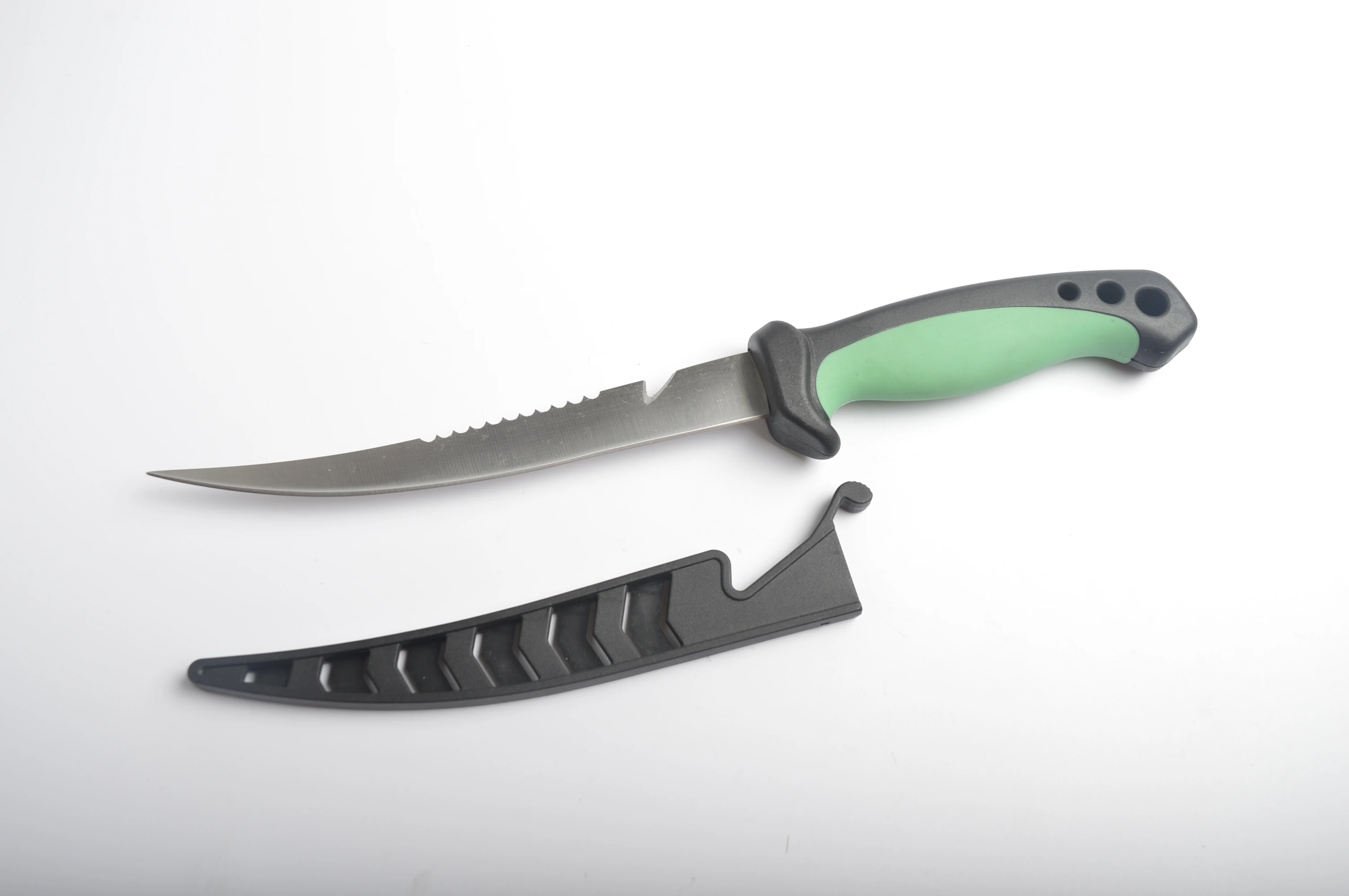 Hot Sale Soft Rubber Handle Fishing Knife Fishing Scale Brush Fishing Fillet Knife Customized Design Oem