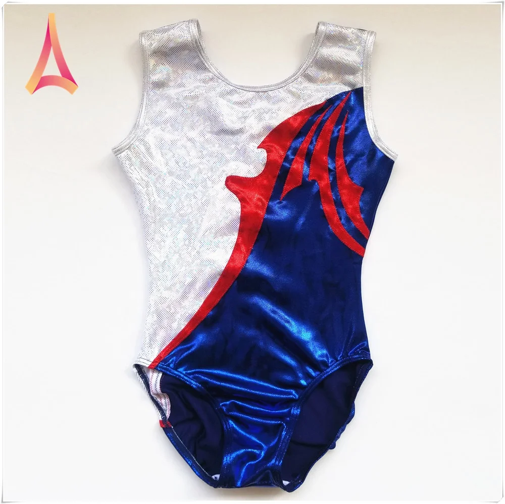Two-tone Spandex Foil gymnastics team leotard for training leotard adult