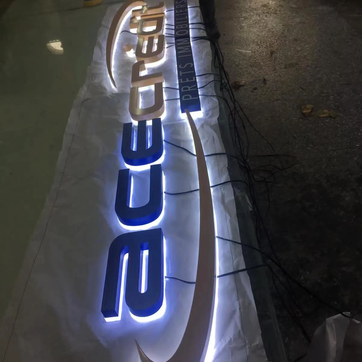 Large stainless letters wooden sign letter white acrylic letter sign led car advertising signs