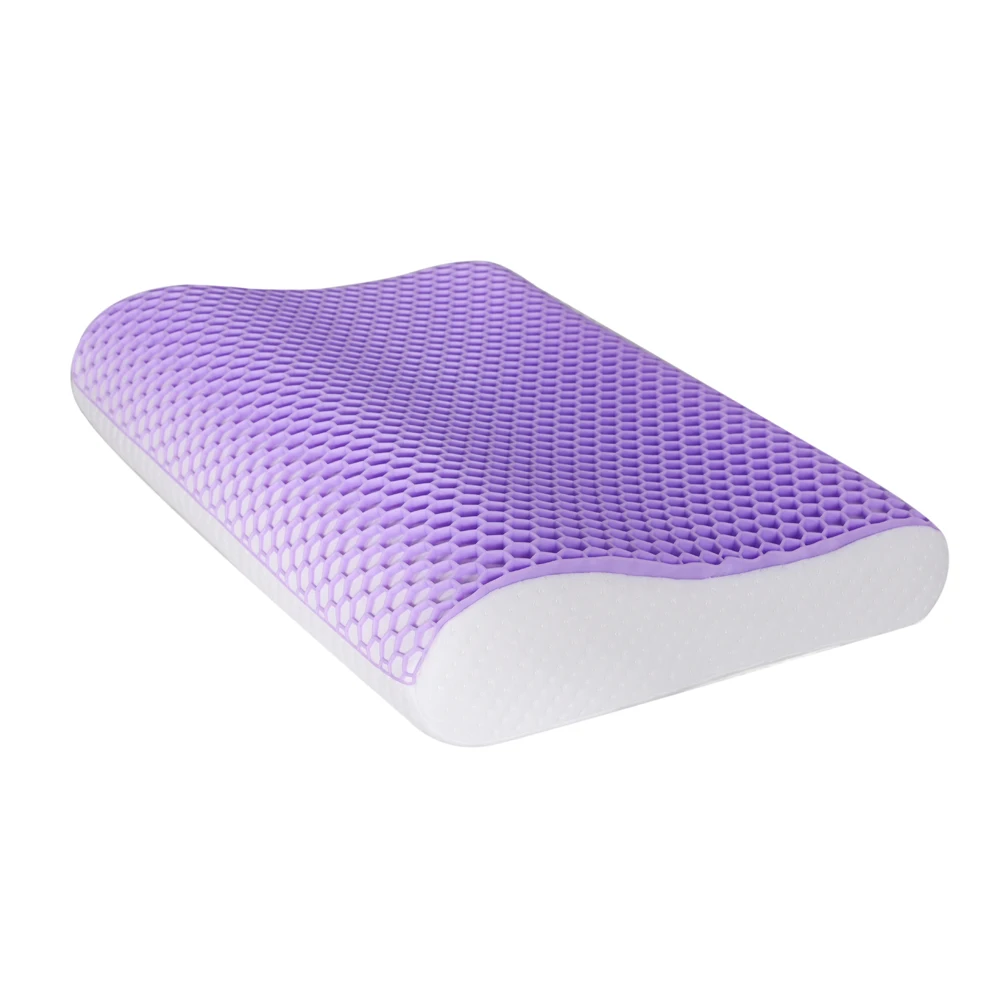 Queen Size Gel Grid Honeycomb TPE Contour Memory Foam Pillow with Neck and Back Support