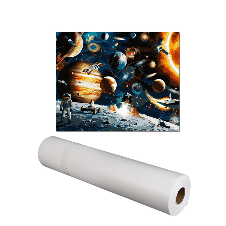 Glossy light fabric 200gsm large stretched canvas material 100 polyester