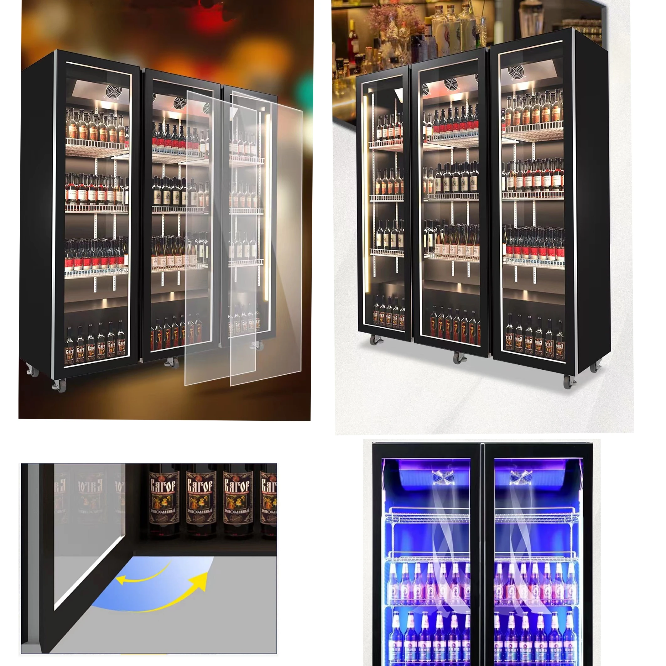 Hot sale  Professional Display Chiller display refrigerator freezer Upright Display Commercial Beverage Cooler