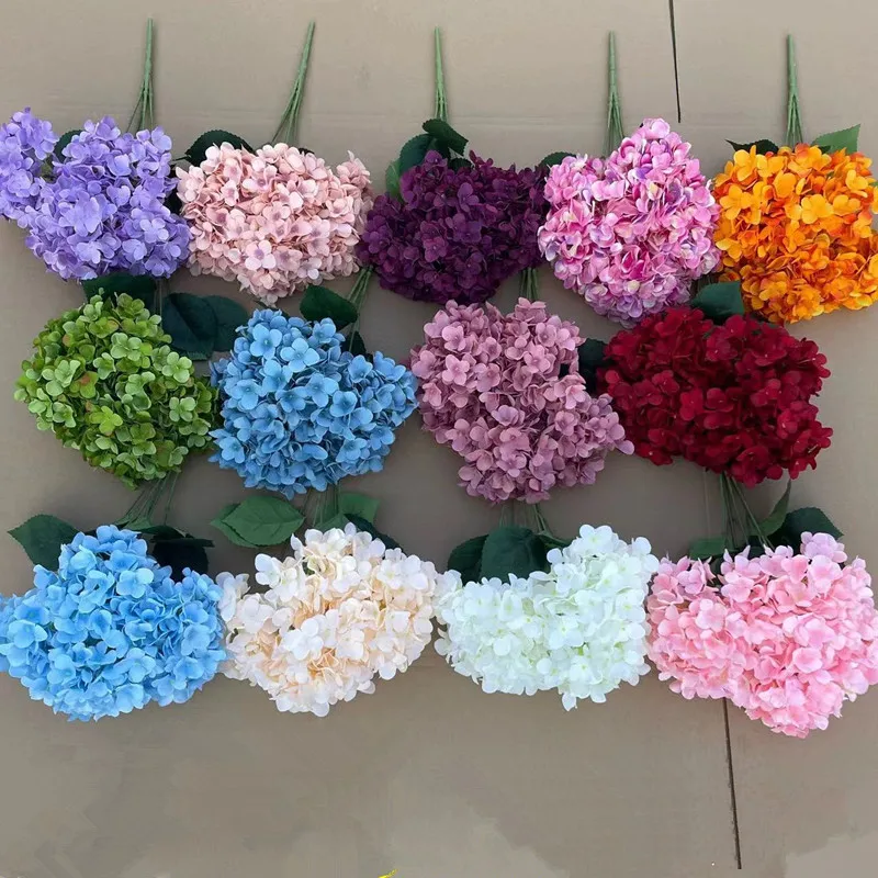 China factory artificial hydrangea flowers real touch silk hydrangea