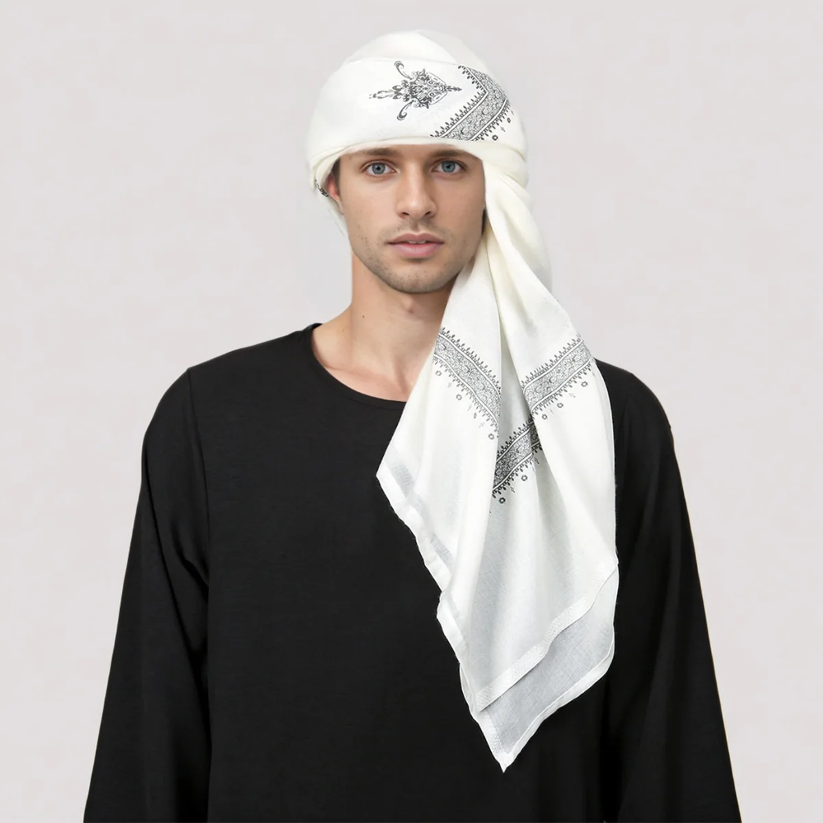 Saudi Hijab Arafat Shemagh Arab Scarf For Muslim Men Square 140x140cm Islamic Mens White Red Head Scarf