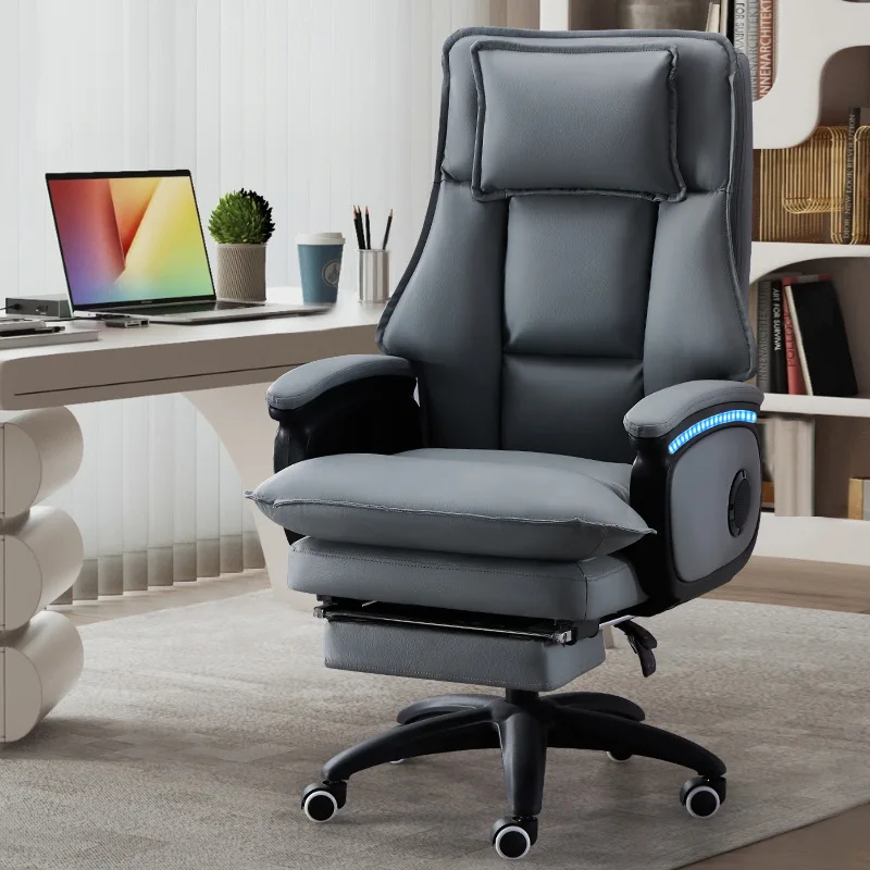 luxury comfortable light speaker neck support computer chair white big boss leather executive ergonomic office chair for sale