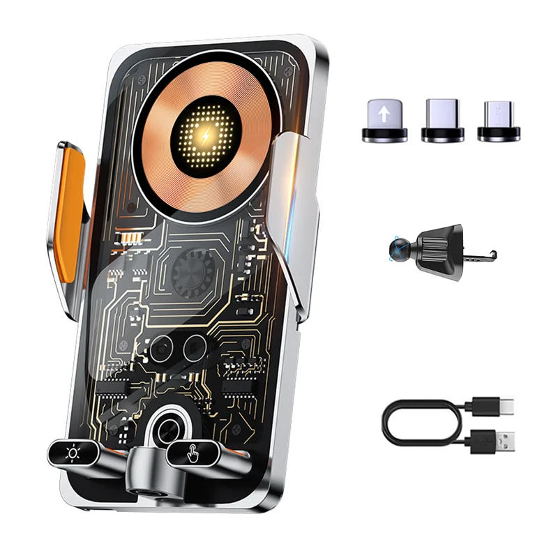 Wireless Car Charger 66W Auto-Clamping Fast Charging  Car Phone Holder Mount for i Phone