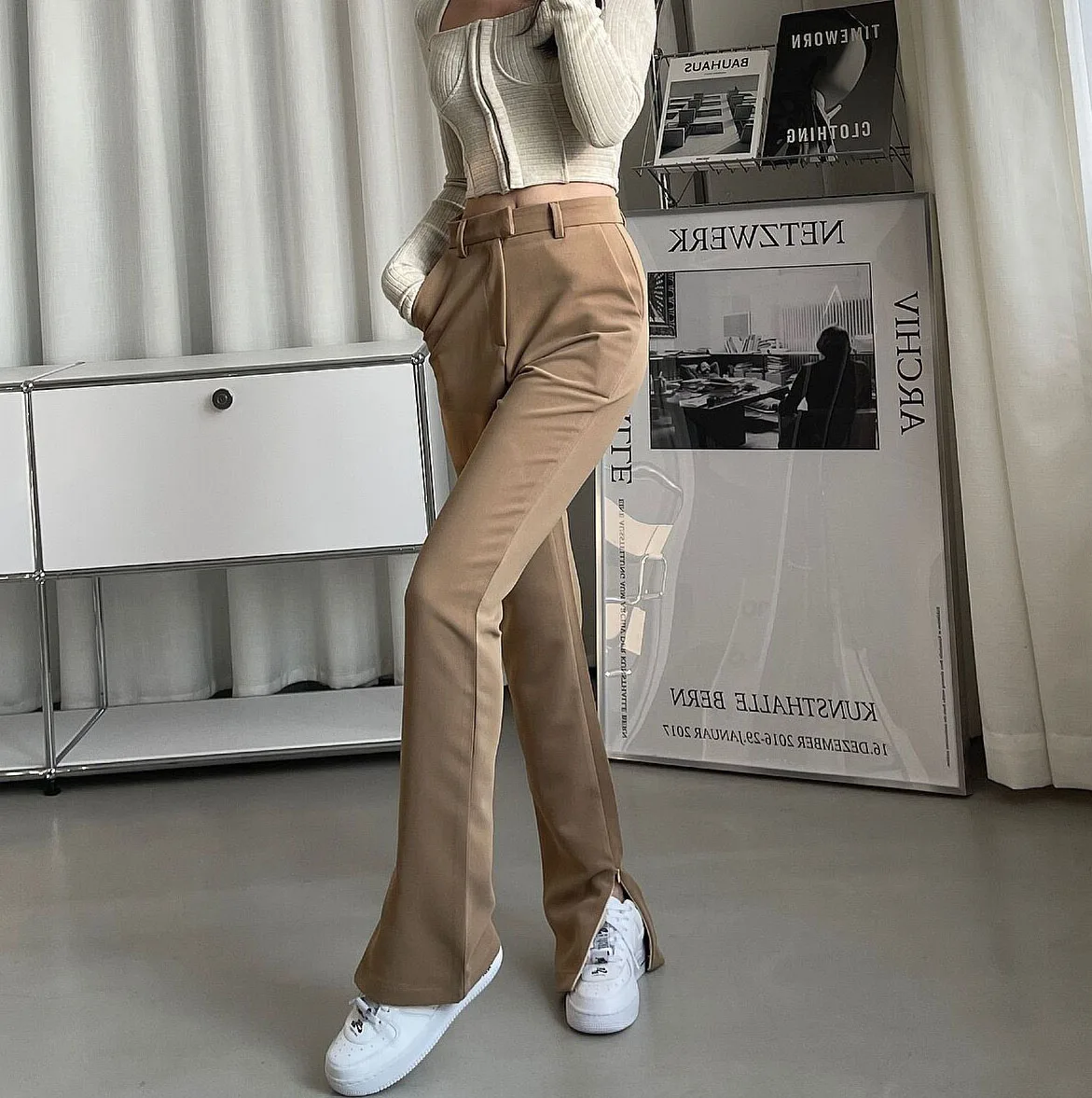 Women Summer Casual Trousers Wholesale New Style Casual Suit Trousers  High Waist Ladies Pants