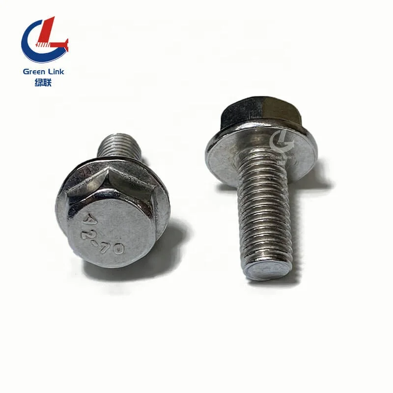Stainless Steel No Serrated Flange Bolt Din6921 Hex Flange Bolt Without Cessation