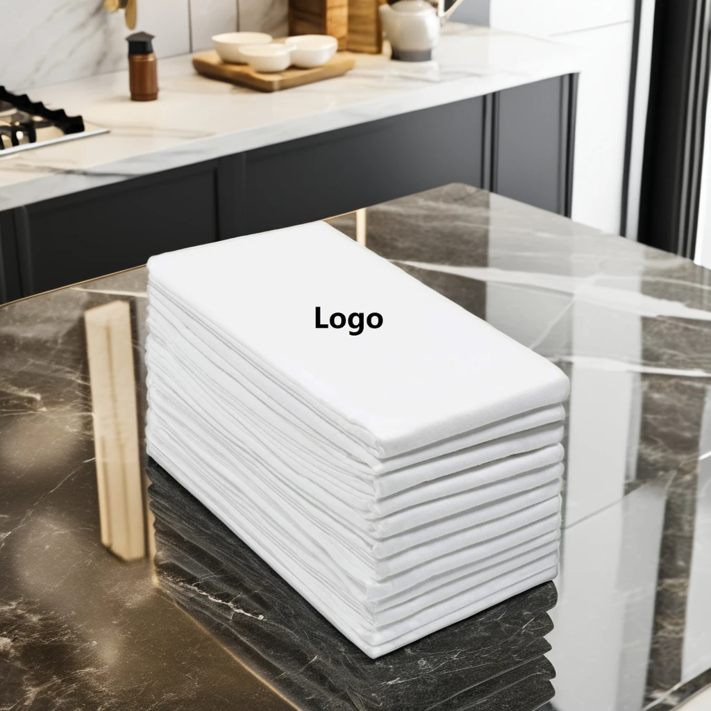 Органическое переработанное хлопковое чайное полотенце шелкография с индивидуальным логотипом чайное полотенце из 100% хлопка кухонное чайное полотенце