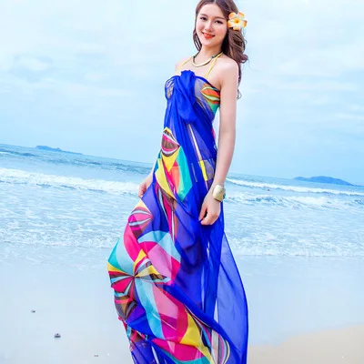 Blue silk sarong batik indonesia flower print sarong beach rayon pareo beach kaftan