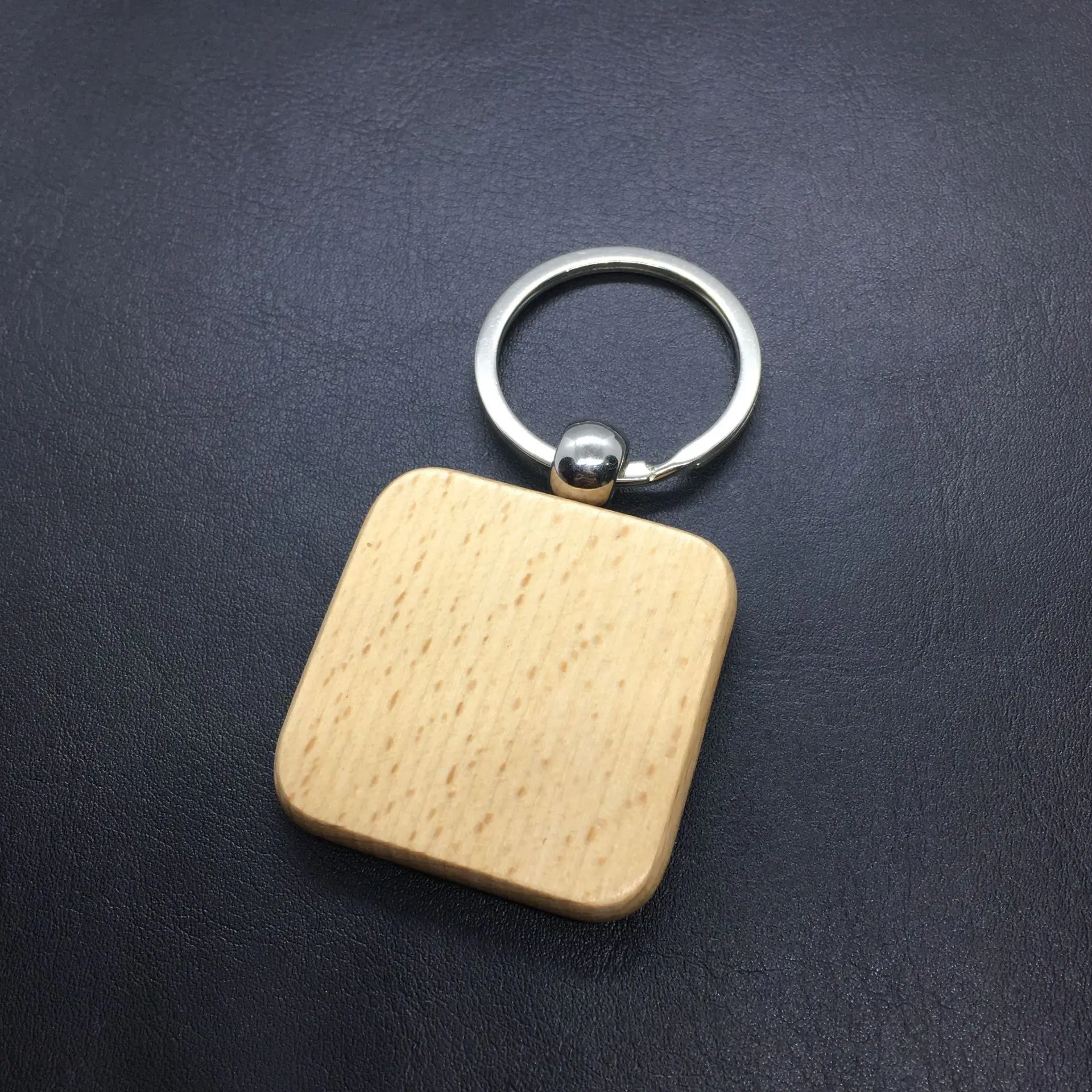 wood blank keyring /keychain  Rectangle Round Plain for Laser Engraving DIY Tags Wood Crafts Gift