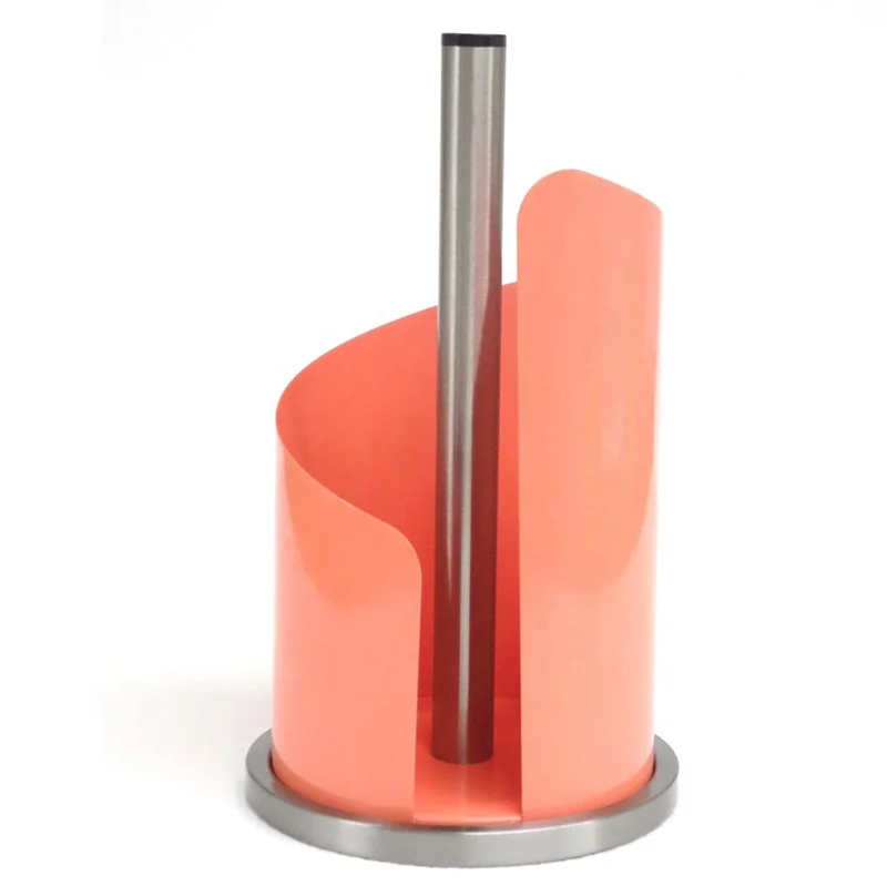 New design metal stainless steel standing paper holder for bathroom kitchen towel stand