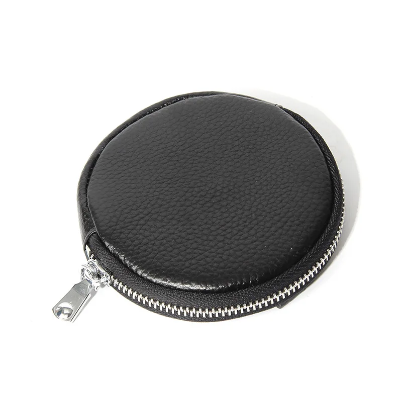 Candy color pebble leather coin purse small round pebble pattern mini circle coin purse wallet with zipper