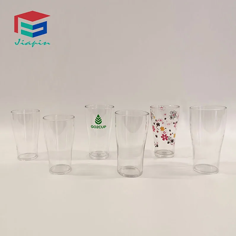 PC Beer Glass Brand Barware Conical Cup 510ml 17oz Clear Unbreakable Plastic Pint Beer Glass