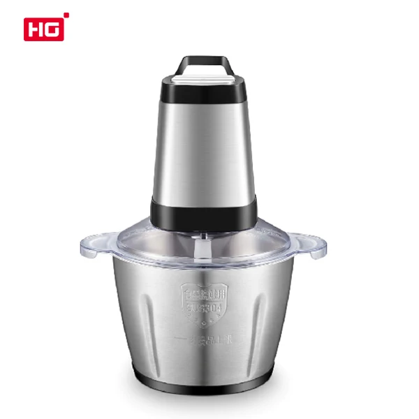HG Large Capacity Food Grinder for Meat Quick Chopping and Vegetables Fruits and Nuts Stainless Steel Bowl Kitchen Dining