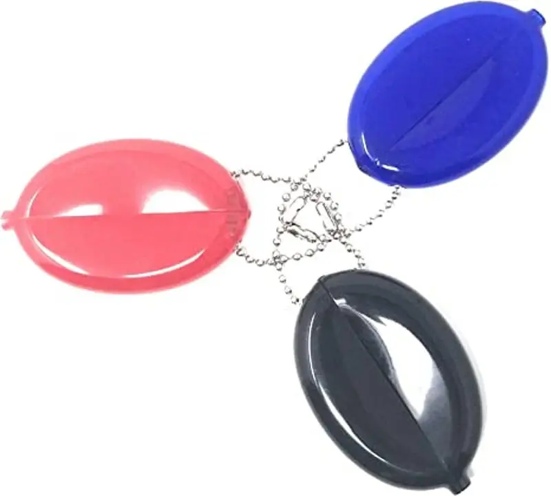 personalized Squeeze change case keychain wholesale Soft PVC Rubber Coin Holder custom rubber coin purse