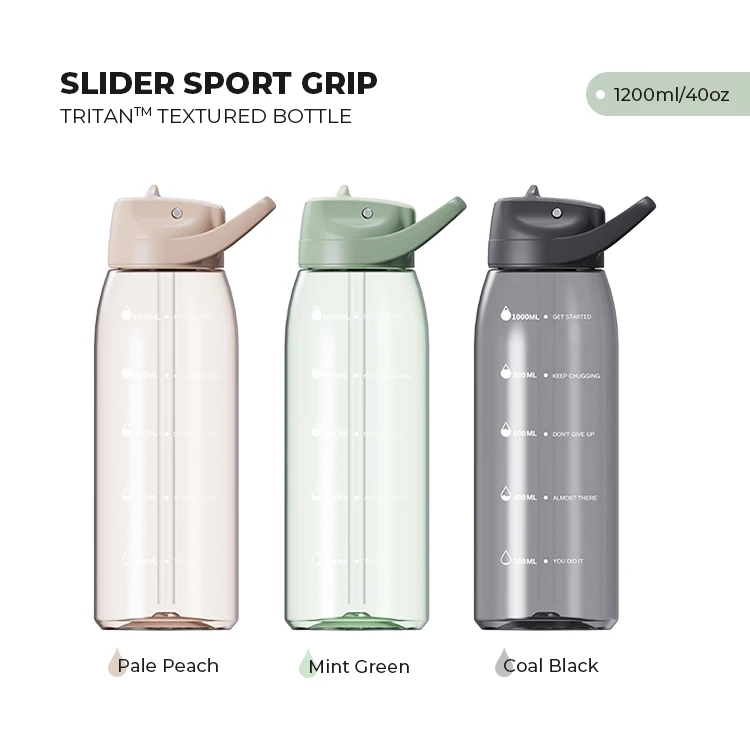 new personalized custom 40oz 1 litre summer transparent tritan plastic water drink bottle with straw and handel for sports