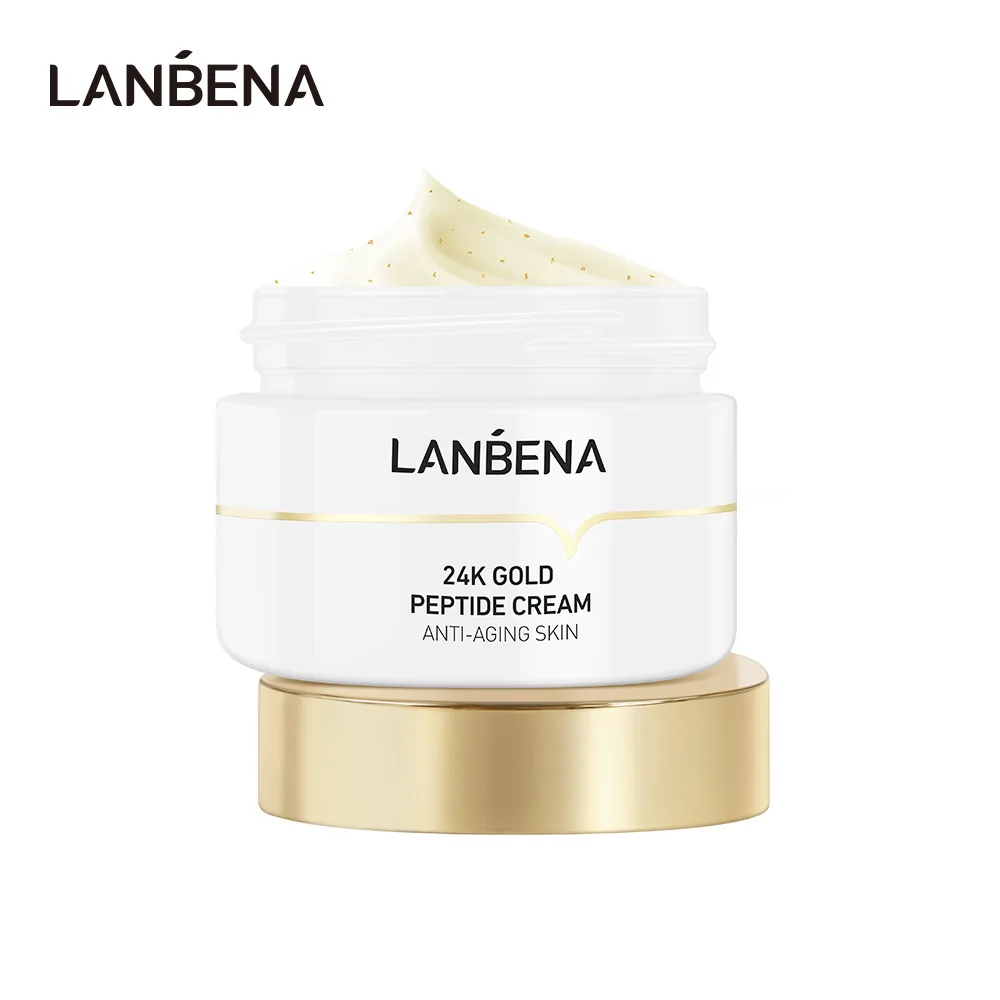 LANBENA Facial Cream 24k Gold Peptide Cream Anti Aging Skin Care Moisturize Minimize Fine Lines Lifting Firming Nourishing Face
