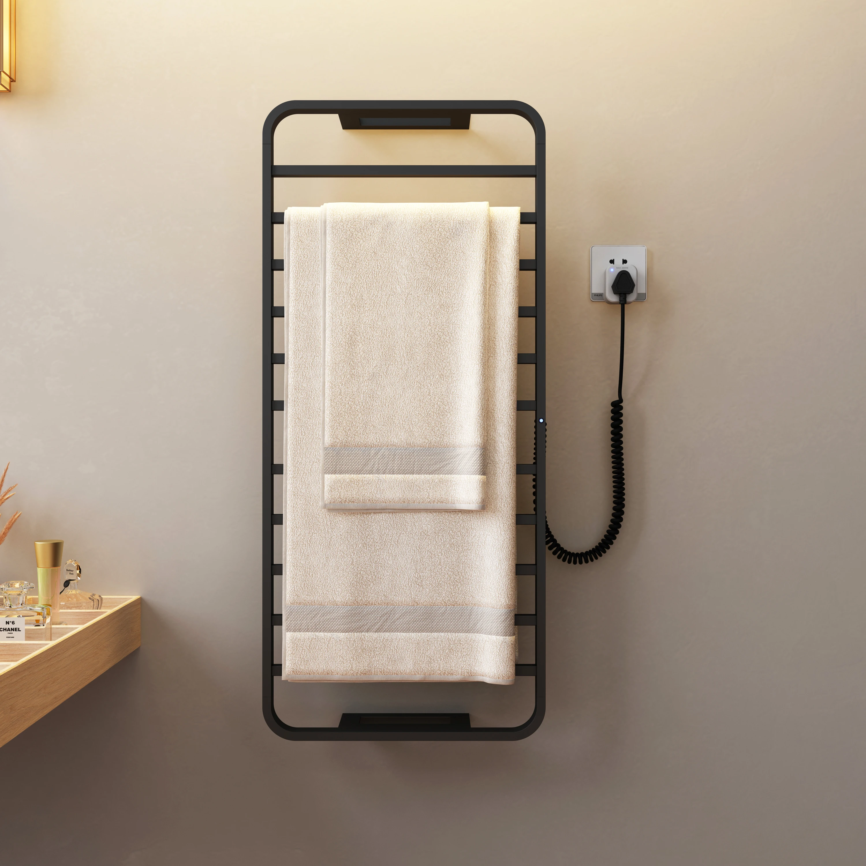 bathroom towel warmer bar 304 Stainless Steel Hot Towel Rack with Timer and Smart Temperature Control towel warmer