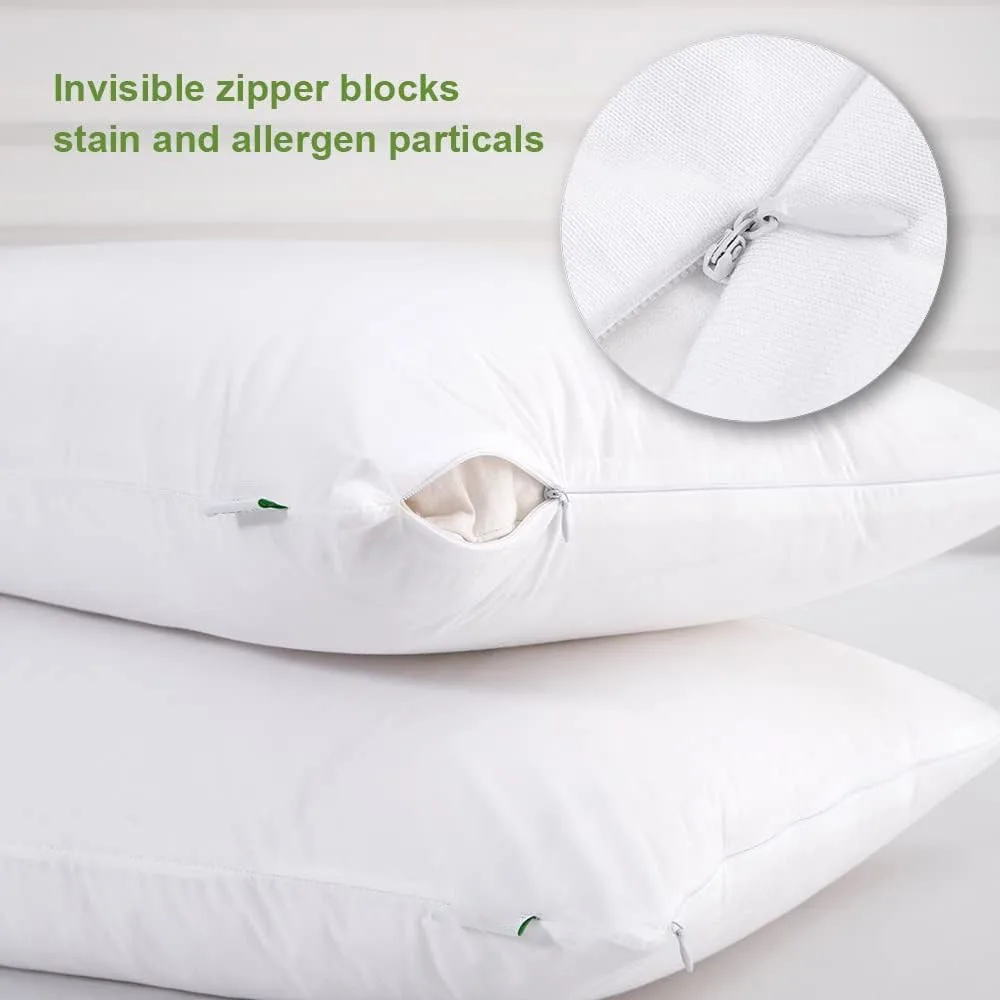 100% Waterproof  Pillow Protector Bed Bug  zipper Pillow Cover