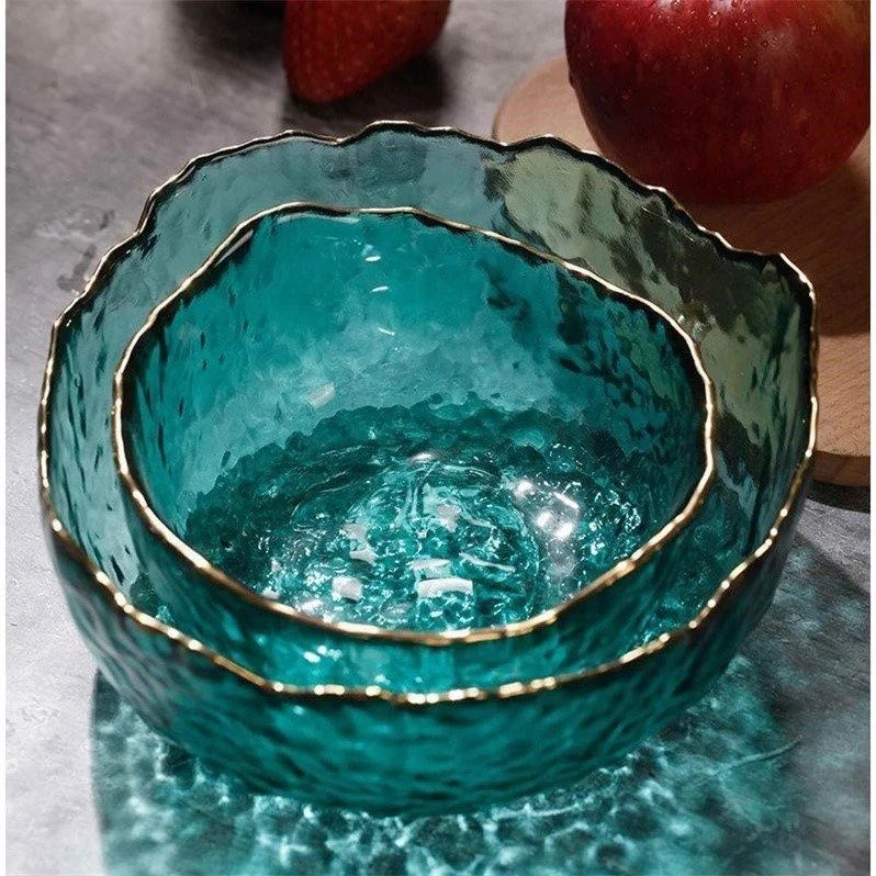 
Modern elegant style safe clear glass mixing bowl multi-purpose dessert bowl crystal salad bowl 