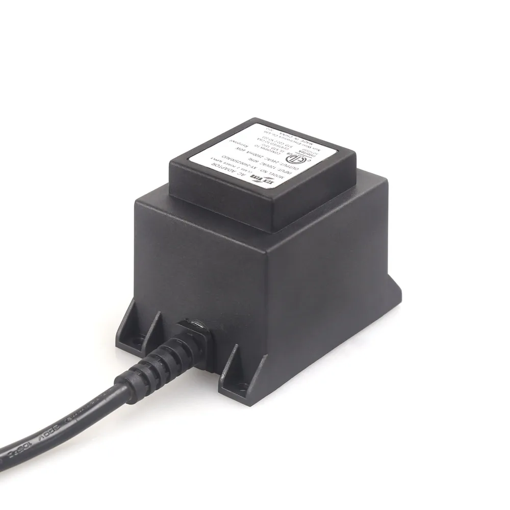 CE ETL  Certificated AC AC Adaptor 12VAC 3A 36VA  IP68  Waterproof Transformer 24VAC 1.5A With US UK EU AU Plug Outdoor Adaptors