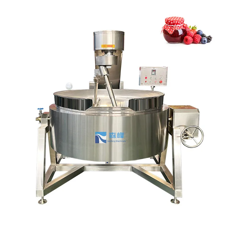 Stainless Steel Food Grade Industrial Fruit Jam Automatic Cooking Kettle Planetary Double Jacketed Cooking Mixer Machine
