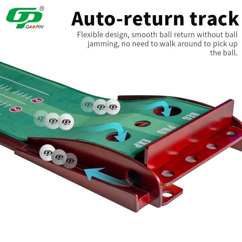 Premium Quality Mini Golf Practice Training Aid Putting Green Training Equipment Golf Putting Trainer Mat with Ball Return
