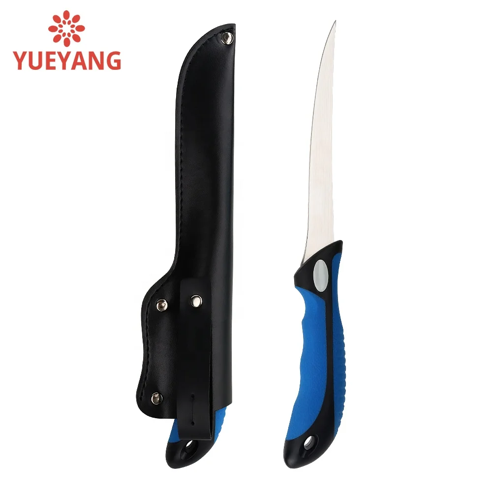 YUEYANG Colorful Lightweight Fishing Scale Cutting Filet Knife Sharp Cutting Slicing Fishing Filet Knife With Cover Color Handle