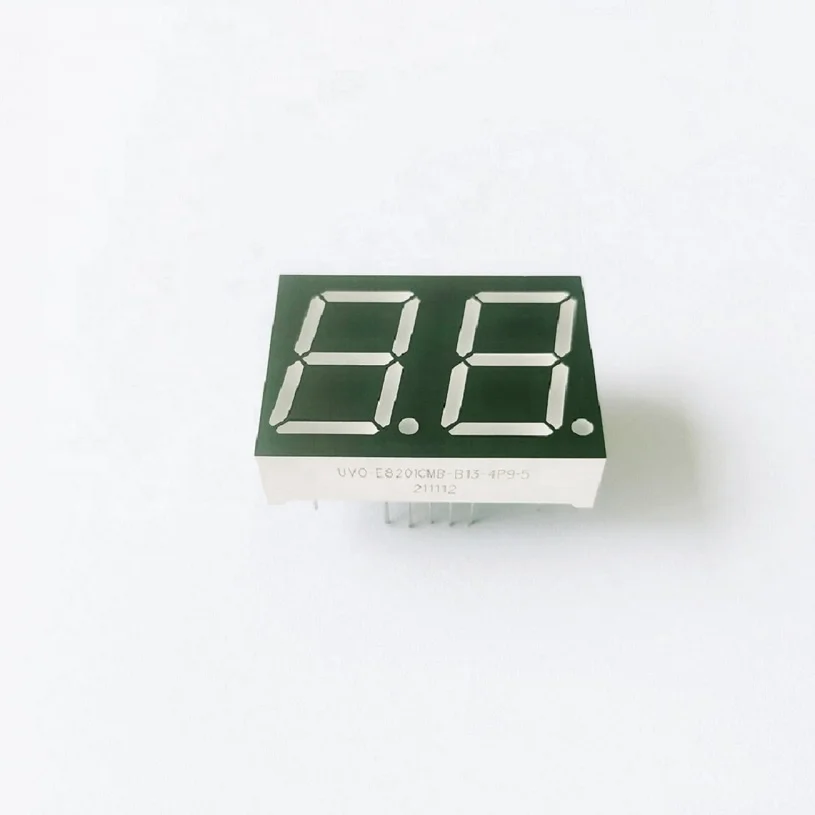 Blue 0.8 inch smd seven segment display showing 2 digit 7 segment display