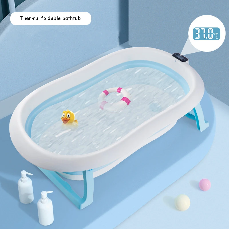 Hot Sale PP TPE Baby Bathtub Set Thermosensitive Bathtub for Kids With Thermometer