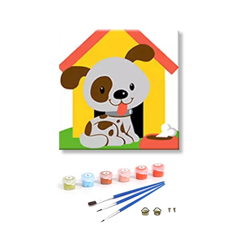 20x20 см Diy картина по номерам для малышей с принтом животными детей студентов Рождество день рождения рисование на холсте