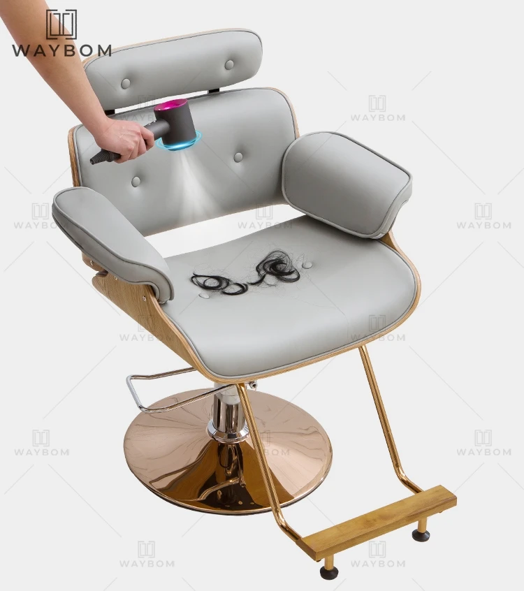 Any color and logo can be customized Antique Barber Shop Furniture Diamond Grey Salon Reclining All Purpose Styling Chair