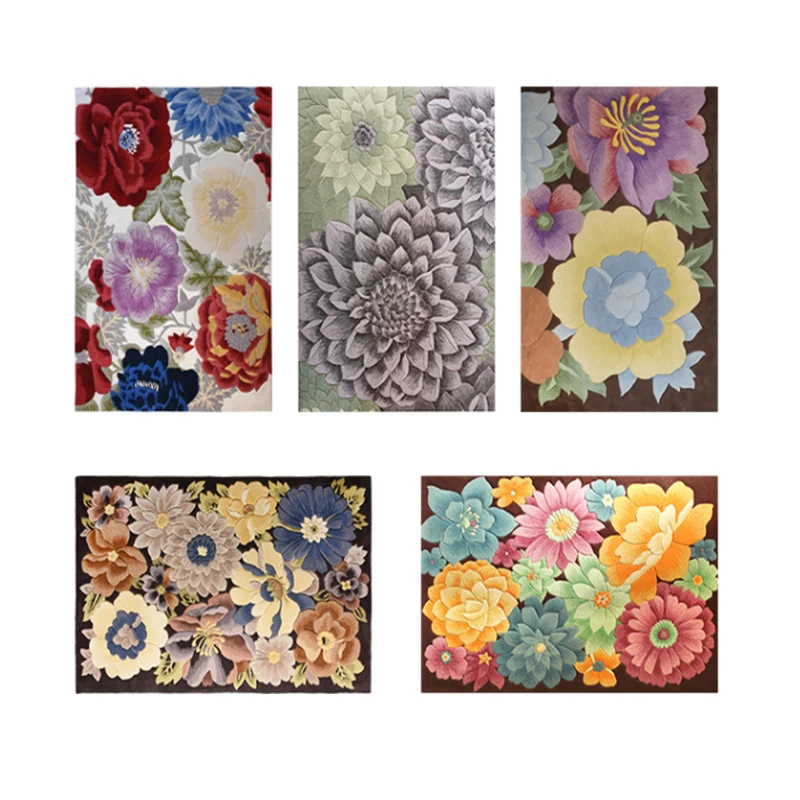 Modern Anti-Slip Flooring Bamboo Fiber Carpet100% Newzland Wool Hand tufted Carpet for Living Room.