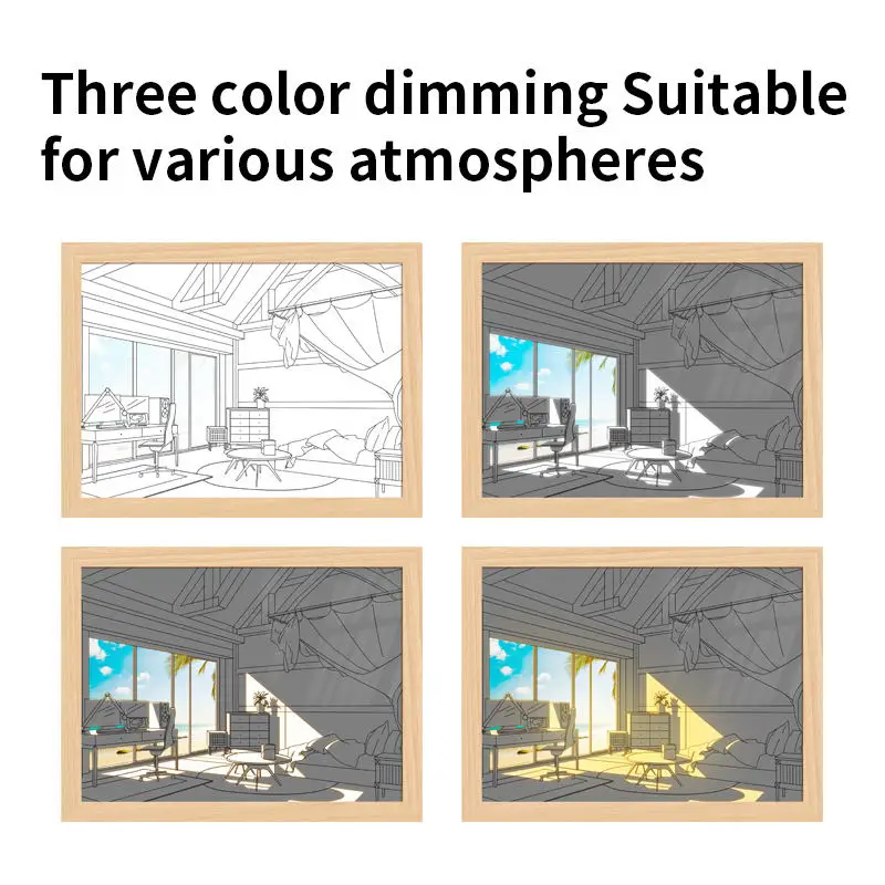 LED light Wooden Photo Frames Home Decoration Picture Frame Frames For Pictures Wooden lamp base led base light for acrylic