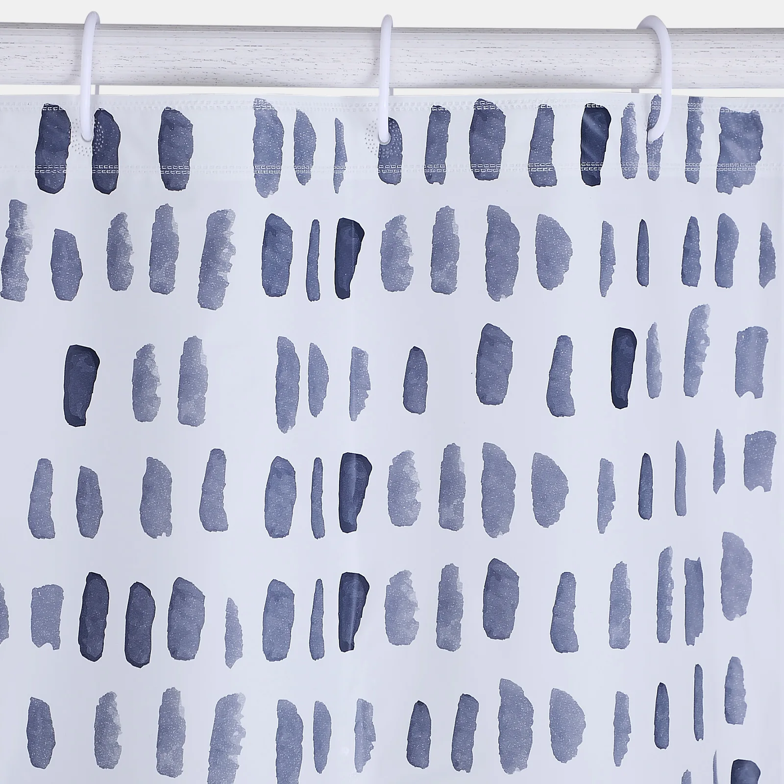 Plastic  PEVA Shower Curtain with Plastic C hooks Set of 13