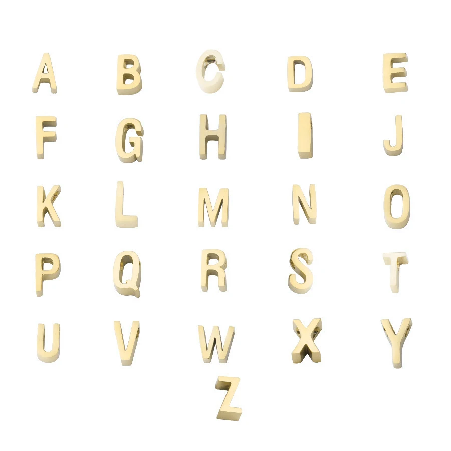 BINSHUO Wholesale Custom Stainless Steel Jewelry Gold Plating Perforated 26 Initial Letters Charm Pendant Choker Necklace Women