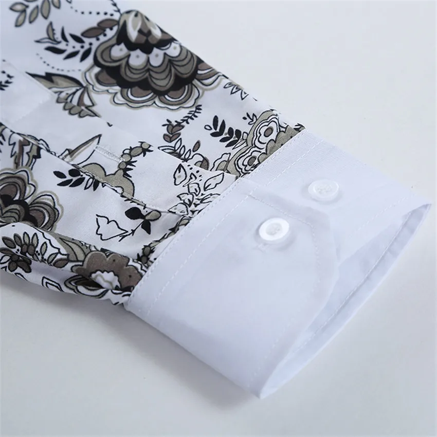 Printing Casual Slim Fit Hawaiian Shirts Men Flower Long Sleeve Full Summer OEM Service Adults Floral Fashionable Cotton Shirt