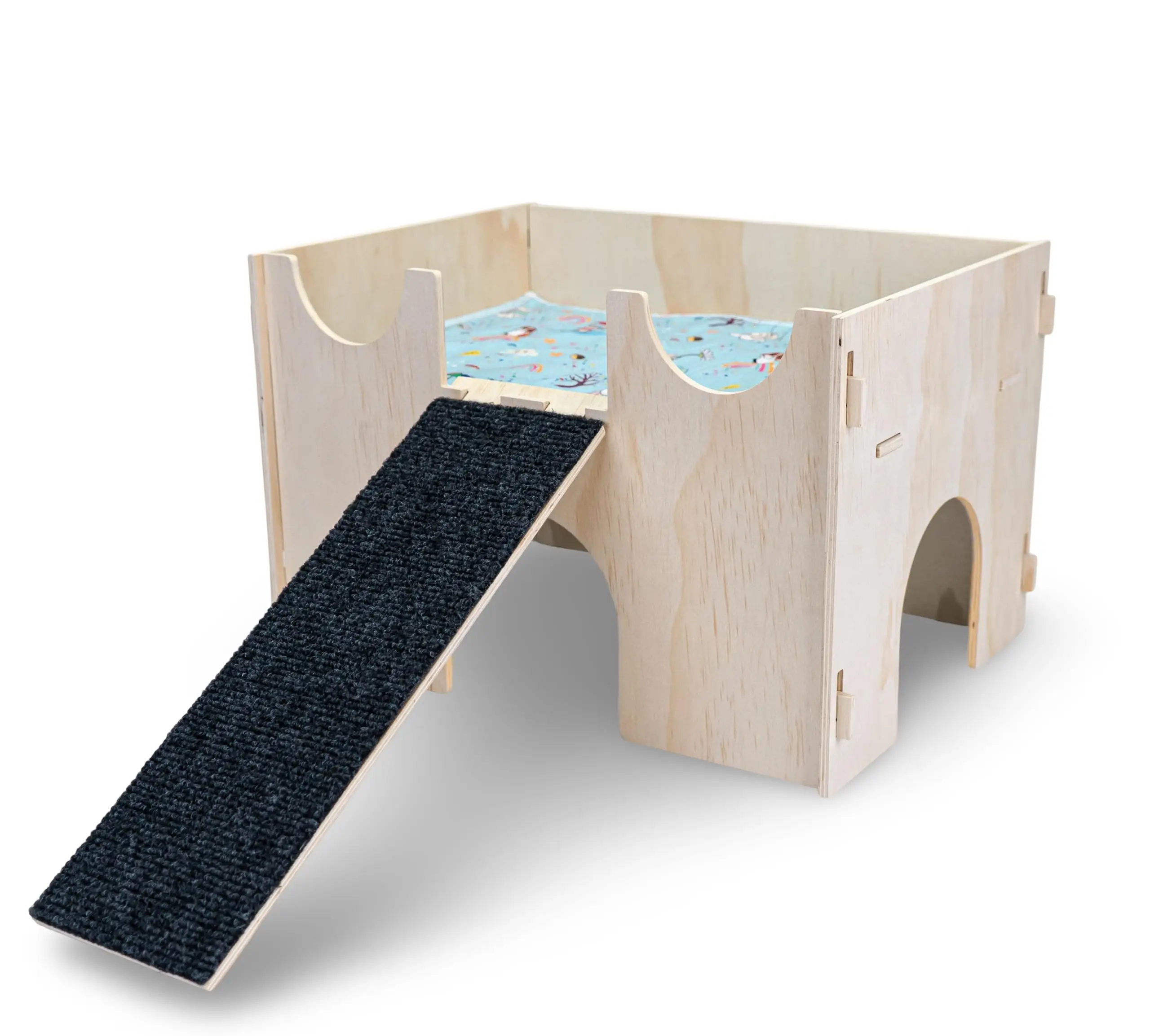 Large Guinea Pig Wooden Hideout Guinea Pig Bedding waterproof Pee pad Untreated Wood Guinea Pig House