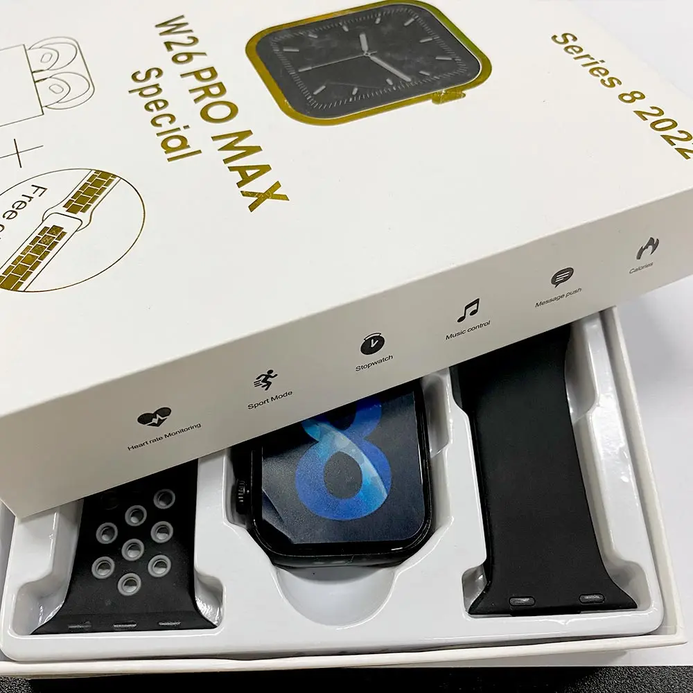 2023 Latest W26 pro max special mart watch with airbuds heart rate wireless earphone 2 in 1  smartwatch with TWS earbuds