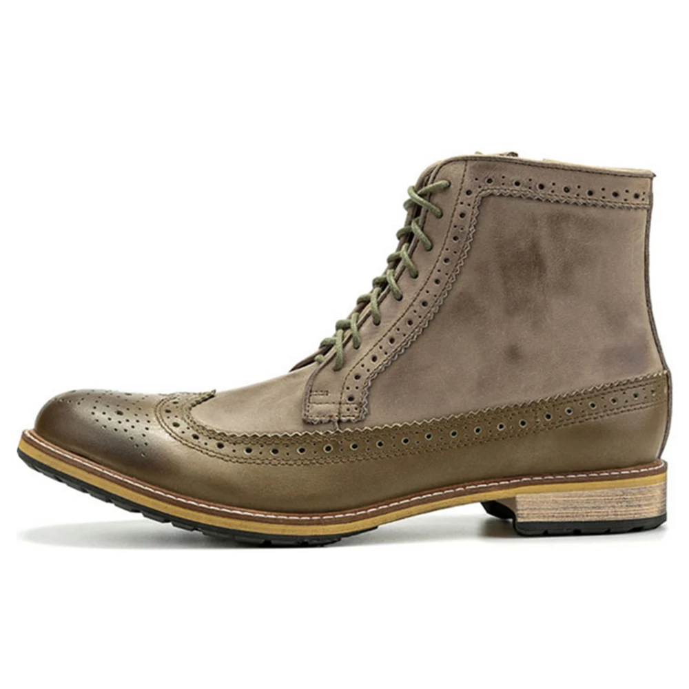 Custom Genuine Leather Soft Flat Leather Boot China Wholesale High Class Winter Boots Shoes for Men