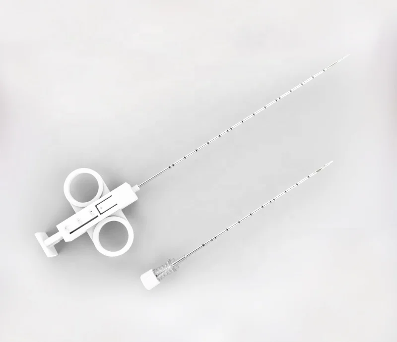 semi-automatic biopsy stylet with sheath
