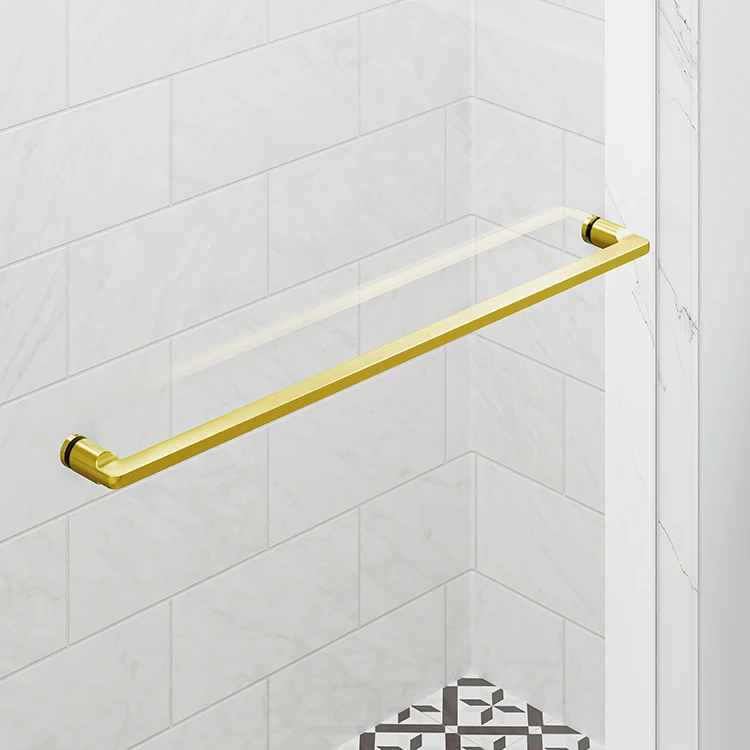 Stock In USA Luxury Stainless Steel hardware Tempered Glass sliding Shower Door with handle