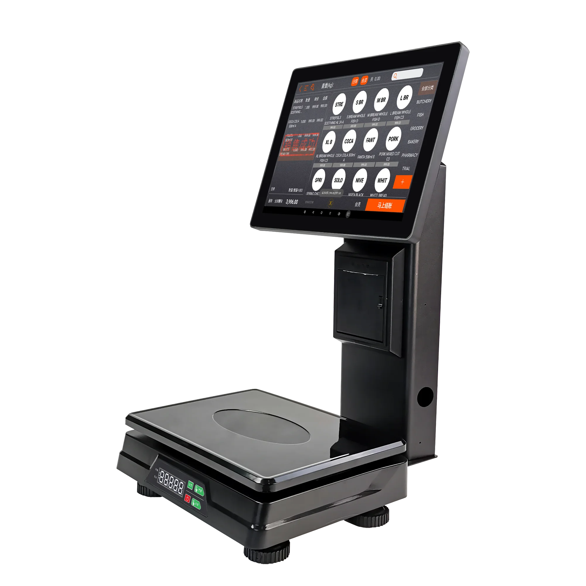 Heavy Industry Platform Digital Electronic Price Weighing POS Scale with Printer Barcode Labels For Supermarket