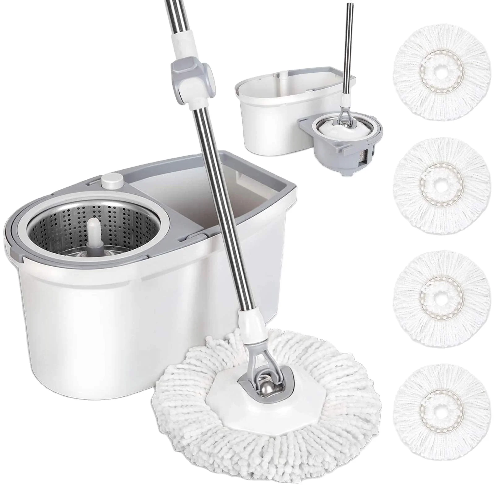360 High End Plastic Mop with Bucket Wringer Spin Mop for Cleaning Floor