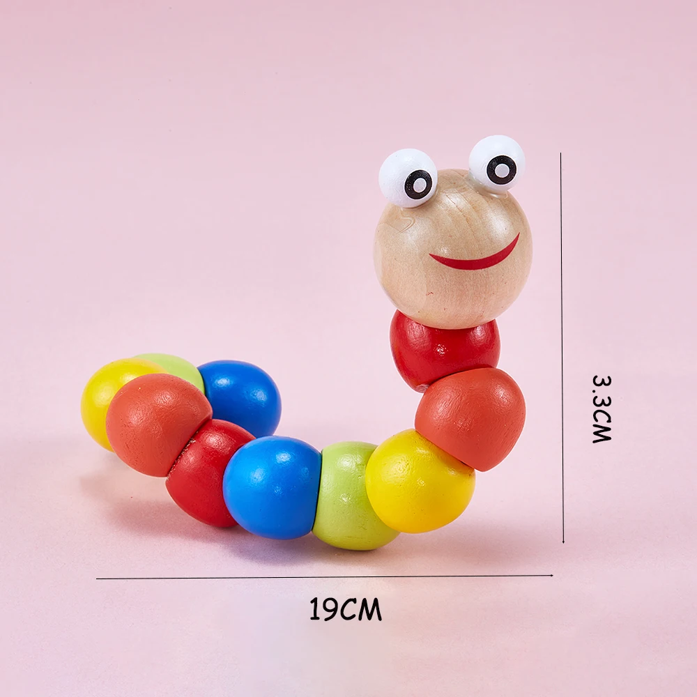 Non-toxic baby educational toys Color cognitive fine motor skills development sensory variables Caterpillar beaded morphing toys
