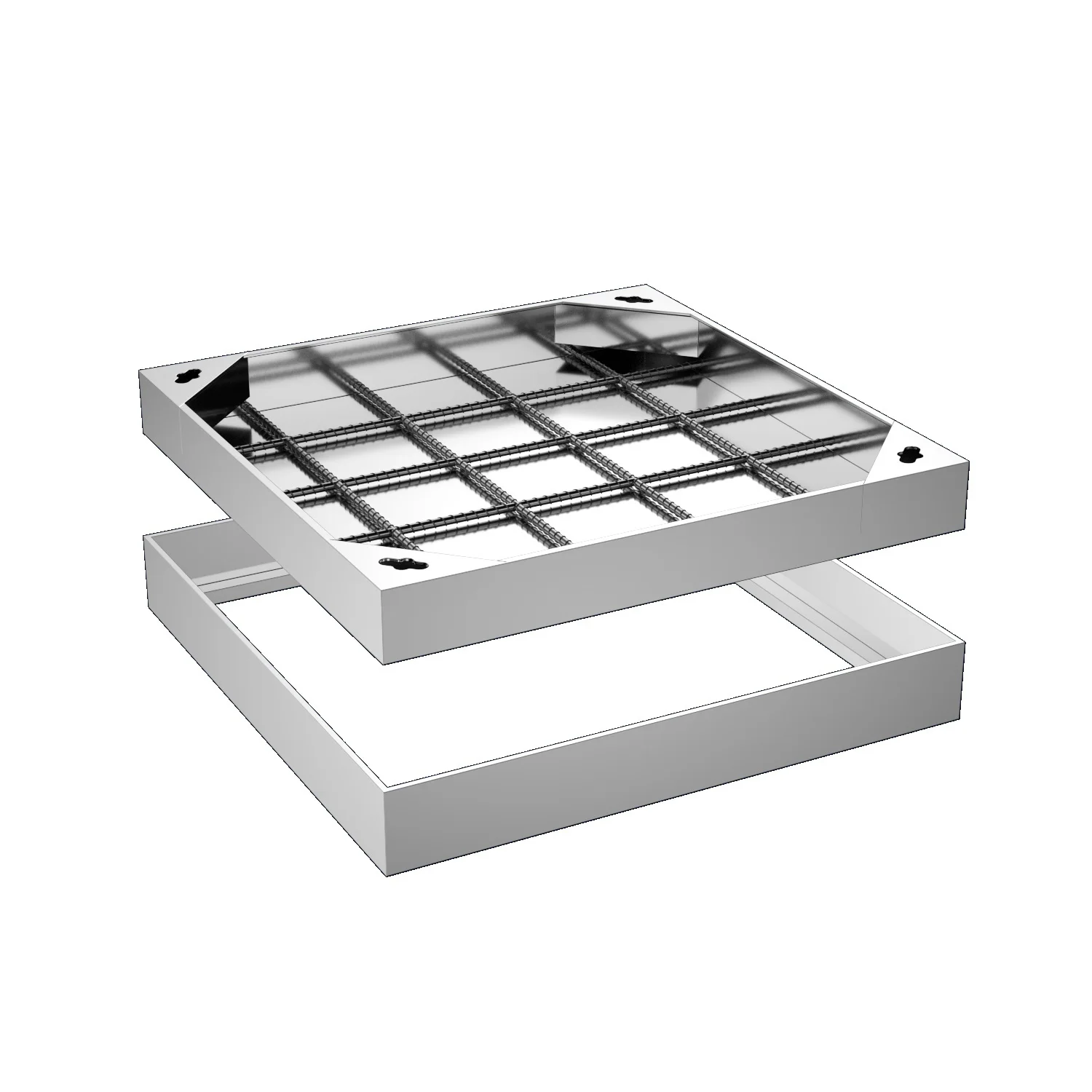 Custom EN standard 201 304 stainless steel Square outfall manhole cover for roads