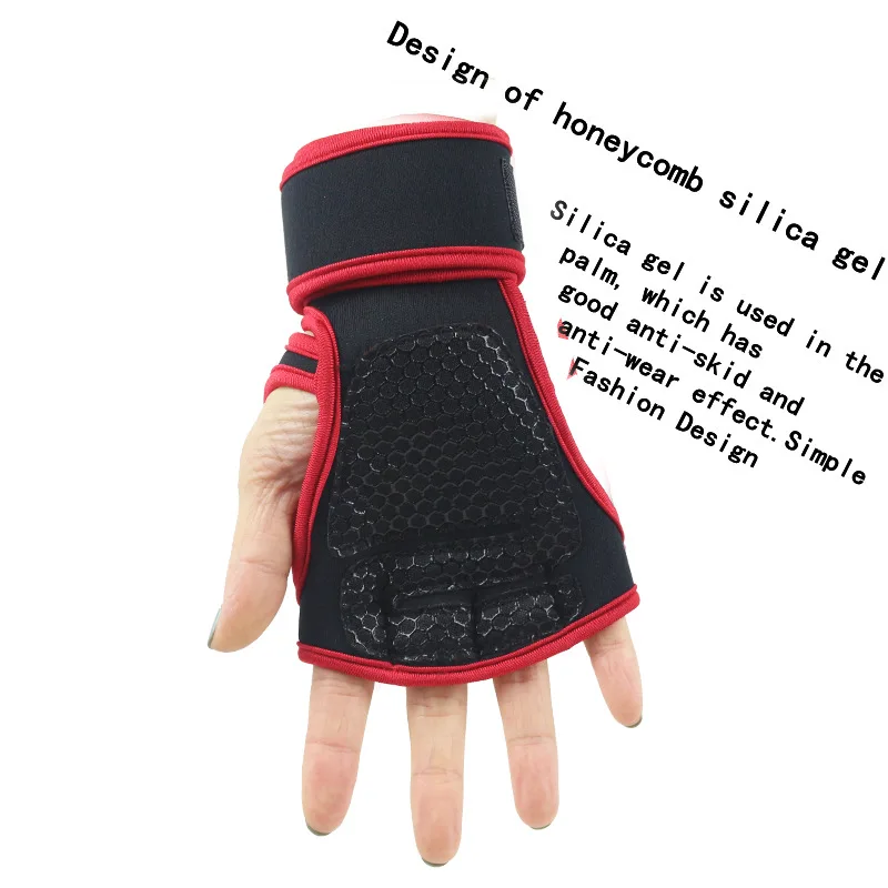 Sports Cross Training Gloves with Wrist Support for Fitness Weightlifting Gym Workout, Silicone Padding, Avoid Calluses