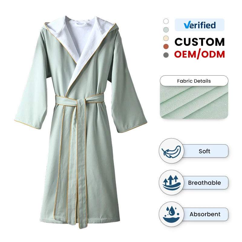 Professional Manufacturer Custom Logo 100% Pure Cotton Luxury Designer Wedding Sleep Hotel Spa Waffle Robes Bathrobe